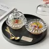 Taza de Nido de Pájaro de Vidrio con Tapa, Bol Transparente para Postre de Frutas, Bol para Agua con Azúcar, Juego de Tazones para Hongo Blanco, Taza de Sopa, Taza de Vidrio Giratoria