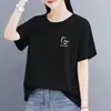 T-shirt de Manga Curta Feminina Plus Size para Verão Novidades Escondendo Barriga para Gordinhas Emagrecimento Comércio Exterior Chic Único Mais Vendido Top Pequeno