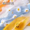 Calcetines de Seda de Cristal con Margaritas de Verano para Mujer, Calcetines de Algodón Transpirables, Calcetines Cortos de Moda Ins Estilo Celebridad de Internet para Mujer