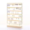 Soporte de Madera Maciza y Hierro Forjado para Pendientes Colgante de Casa Cartón para Pendientes Studs Rack de Almacenamiento de Pendientes Joyero Soportes para Joyas