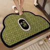 Tapete de chão absorvente para banheiro estilo francês de luxo leve, tapete antiderrapante de secagem rápida de terra de diatomáceas para entrada de banheiro, tapete para pés de vaso sanitário resistente à sujeira