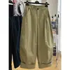 Pantalones Banana de Pierna Ancha Sueltos Elásticos de Cintura Alta Elegantes Talla Grande Estilo Coreano 150kg Pantalones Casuales Adelgazantes de Verano