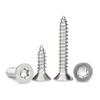Tornillo autorroscante de cabeza avellanada de acero inoxidable 201, tornillo autorroscante de cabeza plana con ranura en forma de estrella, tornillo autorroscante M2/M4
