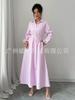 Otoño e Invierno 2025 Exportación Transfronteriza Estación Independiente Amazon Wish Europeo y Americano Nuevo Producto Vestido Popular de Rayas