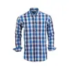 Camisa Masculina Amazon de Tecido Elástico em Quatro Direções, Cor Natural, Botões, Manga Longa, Cor Sólida, Moda Masculina Transfronteiriça, Corte Slim, Casual de Negócios, Frete Grátis