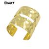 WT-B659 simple clásico chapado en oro de 18 quilates apertura ajustable lisa oro para hombres y mujeres pulsera joya usable