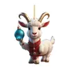 Ornamentos Pendentes de Carro de Cabra Desenho Animado Fofo de Natal para Novo Produto Transfronteiriço Decorações Pendentes para Árvore de Natal Decorações para Casa