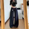 Jeans de Pierna Ancha en Bloques de Color Retro para Mujer 2026 Otoño Nuevo Diseño Chica Popular Cintura Baja Sueltos Caída Versátiles Pantalones Largos