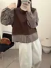 Camisa de moda coreana de imitación de dos piezas con retazos a cuadros para mujer, novedad de otoño 2026, camisa holgada y versátil de manga larga