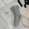 Meias Femininas Meias de Plush Cor Pura Meias de Cano Médio Primavera & Outono Estilo K-Style Ins Estilo Japonês Estilo Simples Cor Pura Meias de Algodão Puro Verão