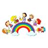 Fábrica de Estampagem a Quente Padrão Pequeno de Desenho Animado Estampagem a Quente Arco-Íris Infantil Etiqueta de Estampagem a Quente Etiqueta de Peito de Moletom Logo de Estampagem a Quente Personalização