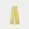 Pantalones de lino finos de verano para mujer, pantalones anchos de lino Tencel, cintura alta, fluidos, estilo "old money", pantalones largos frescos, rosa, alta calidad