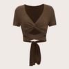 Sitio Web de Ropa Independiente para Mujeres Transfronterizo Otoño e Invierno 2026 Nuevo Sexy Dulce Picante Camiseta Ajustada Crop Top