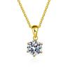 Collar de moissanita de plata esterlina S925 para mujer, sencillo, ligero, de lujo, clásico, con colgante de cuatro garras, cadena de clavícula, joyería con explosiones en vivo.