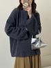 Comercio Exterior Otoño e Invierno Nuevo Simple Color Caramelo Cuello Redondo Suéter Tejido Estilo Japonés y Coreano Holgado Casual Talla Grande Tejido para Mujer