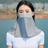 Mascarilla Protectora Solar de Seda de Hielo de una Sola Pieza para Mujer, Velo para Cuello Transpirable de Verano, Mascarilla Facial Completa con Protección UV
