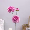 Flores Artificiais 3 Cabeças Fragrância Escura Casamento Auditório Carga Suave Material de Flor Flor de Estrada Arco de Flor Cenário Layout Flor de Seda Mesa de Jantar Arte Floral