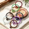 Pulsera de piedra natural y cristal estilo popular cruzada pulsera de cuentas de una sola hebra pulsera bohemia joyería al por mayor
