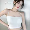 Top Tubo de Seda Gelo para Mulheres com Bojo Fixo, Camisola Anti-Exposição, Pode Ser Usado como Camada Interna ou Externa, Lindo Design nas Costas, Top Sexy