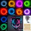 Máscara Halloween Forma de V Doble Color Cruz Brillante Danza Fantasma con Sangre Parpadeante Horror LED Máscara al por Mayor para Fiesta Festival