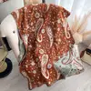 Lenço Retrô Outono e Inverno Flor de Castanha Elegante Versátil Xale Estilo Étnico Jacquard Capa Externa Lenço para Manter as Mulheres Aquecidas