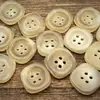 Botões de Chifre de Boi Puro Natural em Formato de Cubo de Açúcar, Botões de Chifre de Boi Reais para Suéteres, Botões de Chifre de Boi com Padrão para Casacos de Lã e Ternos