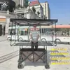 Carrinho de Feira com Tábua de Mesa Grande, Elevatório, Dobrável, Carrinho Móvel para Barraca de Lanches ao Ar Livre, Carrinho de Campista