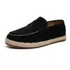 Mocasines Casuales Retro Británicos de Gamuza con Borde de Hierba para Hombre, Nuevos, Transpirables, de Caña Baja, Slip-On, Zapatos Individuales para Viajes Cotidianos