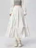 Falda de Capullo de Flor Hinchada para Mujer, Nuevo Estilo de Otoño, Falda Midi Acampanada de Línea A para Mujer Petite, Falda Media Plisada Irregular 10238
