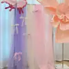 Cortina de Decoração de Casamento Cor Arco-Íris Dopamina Cascata dos Sonhos Gaze para Foto de Crianças Fundo de Aniversário Gaze Decorativa
