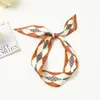 Pañuelo de Seda Pequeño Largo Estrecho Corto para Mujer, Estilo Francés Retro, Primavera y Otoño, Cinta para Atar Bolsos, Diadema, Decoración de Serpentina, Pañuelo Delgado