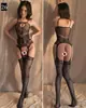 Medias de Malla Sexy Talla Grande para Mujer Body con Cortes Lencería Divertida Nuevo 2023 Popular Estilo Caliente Negro