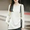 Nuevo Suéter de Punto Redondo para Otoño/Invierno 2026 de Manga Larga para Mujer, Color Sólido, Jersey de Punto Trenzado con Aberturas Laterales