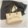 Bolsa de Lona para Mujer de Gran Capacidad 2025 Nuevo Verano Simple Letra Bolso de Hombro Bolsa de Tela Trabajo de Clase Ropa Bolsa Tote