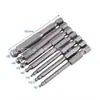 Lote de 7 piezas de cabeza de bola 65 mm de largo cabeza de bola interior lote de acero hexagonal S2 magnético destornillador eléctrico destornillador