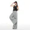 Calça Casual Versátil de Verão 2026, Nova Tendência, Cintura Baixa, Cordão, Zíper, Solta, Afina a Silhueta, Perna Larga, Caimento Fluido