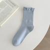 Calcetines para Niñas en Otoño e Invierno, Calcetines Blancos de Encaje de Algodón Puro de Alta Calidad para Niñas, de Media Pantorrilla, con Zapatos Pequeños de Cuero, Calcetines Desodorantes y Transpirables