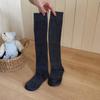 Ioulor Calcetines de Compresión para Pantorrilla Otoño e Invierno Calcetines Deportivos Universitarios Absorbentes de Sudor Calcetines sin Costuras que no se Caen Calcetines de Color Puro