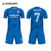 Camisas de Futebol Personalizadas com Impressão Digital para Adultos e Crianças, Gola V Absorvente de Suor, Secagem Rápida, Respirável, Manga Curta, Conjunto de Uniforme de Futebol