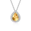 Conjunto de Joias de Ametista Natural Prata de Lei S925 Design de Alto Padrão Topázio Granate em Forma de Gota Colar para Mulheres