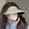 Chapéu de Sol de Seda Gelo Upf50+ Chapéu de Proteção Solar para Mulheres, Proteção UV, Aba Larga, Chapéu de Sol Aberto no Topo, Aba Larga