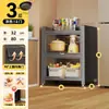 Armário de armazenamento de chão para cozinha e sala de jantar com porta, armário de armazenamento com porta, micro-ondas, forno, panela, armário de armazenamento de função multicamada, prateleira