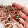 Ballena pequeña DIY cáñamo de flujo pegamento de goteo serie navideña copo de nieve brillante árbol de Navidad purpurina mixta materiales de producción DIY