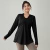 Plus size Yoga Roupas Femininas Cobertura Do Quadril Emagrecimento Mid-length Sports Top gordinha menina Correndo Roupas de Fitness Manga Comprida Outono e Inverno
