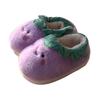 Pantuflas de Algodón para Piso Antideslizantes para Invierno para Mujer, Lindas, Color Viento, Berenjena, Sensación de Caca, Interiores, Cálidas, Suela Blanda, Zapatos de Luna
