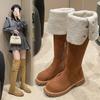 2024 Botas Western Dobráveis de Dupla Utilização Retro com Solado Grosso Botas Novas para Outono e Inverno Salto Grosso Botas Acima do Joelho Botas de Cavaleiro
