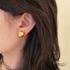 Pendientes de bola mate con forma de montaña suave en oro y plata, diseño de nicho femenino, pendientes de alta calidad