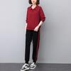 Traje deportivo para mujer, estilo extranjero, para madres mayores, para primavera y otoño, informal, de mediana edad, con pantalones de suéter y conjunto de dos piezas a la moda.