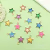 Llavero de aleación de estrella multicolor con esmalte, cadena para teléfono, collar, pulsera, pendientes, colgante DIY, adorno colgante, joyería