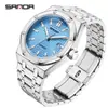 Sanda Export Relógio de Moda Masculino Octogonal Luminoso À Prova D'água Masculino Fundo Transparente Calendário Relógio Mecânico Clássico